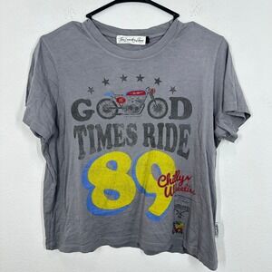 The Laundry Room Graphic Tee Motorcycle Good Times Ride 89 Grey Modal Blend Soft